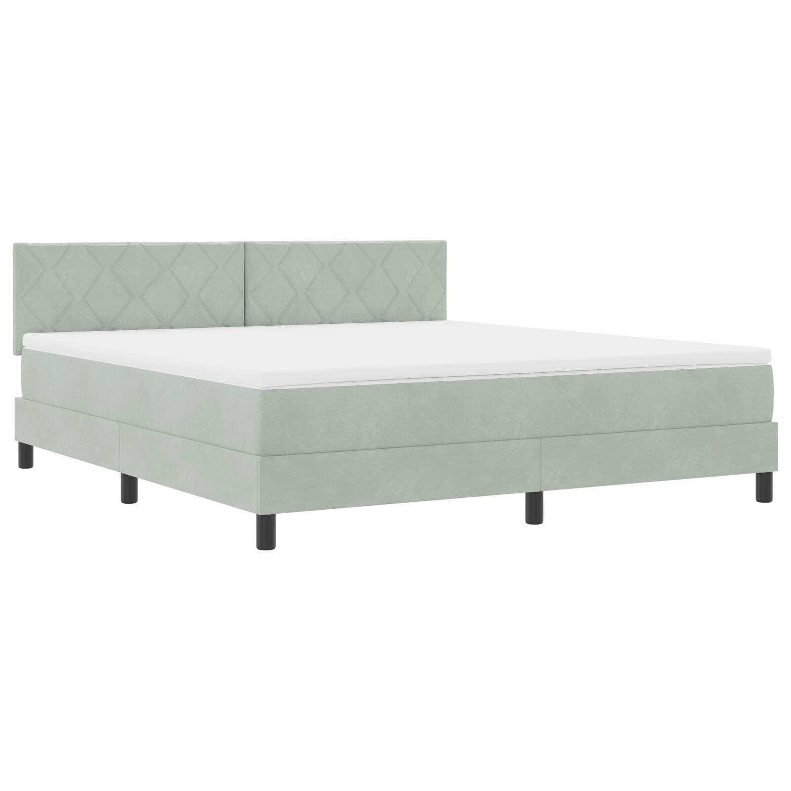 vidaXL Pat cu Arcuri și Saltea Gri deschis 180 x 200 cm țesătură vidaXL Pat cu Arcuri și Saltea Gri deschis 180 x 200 cm țesătură