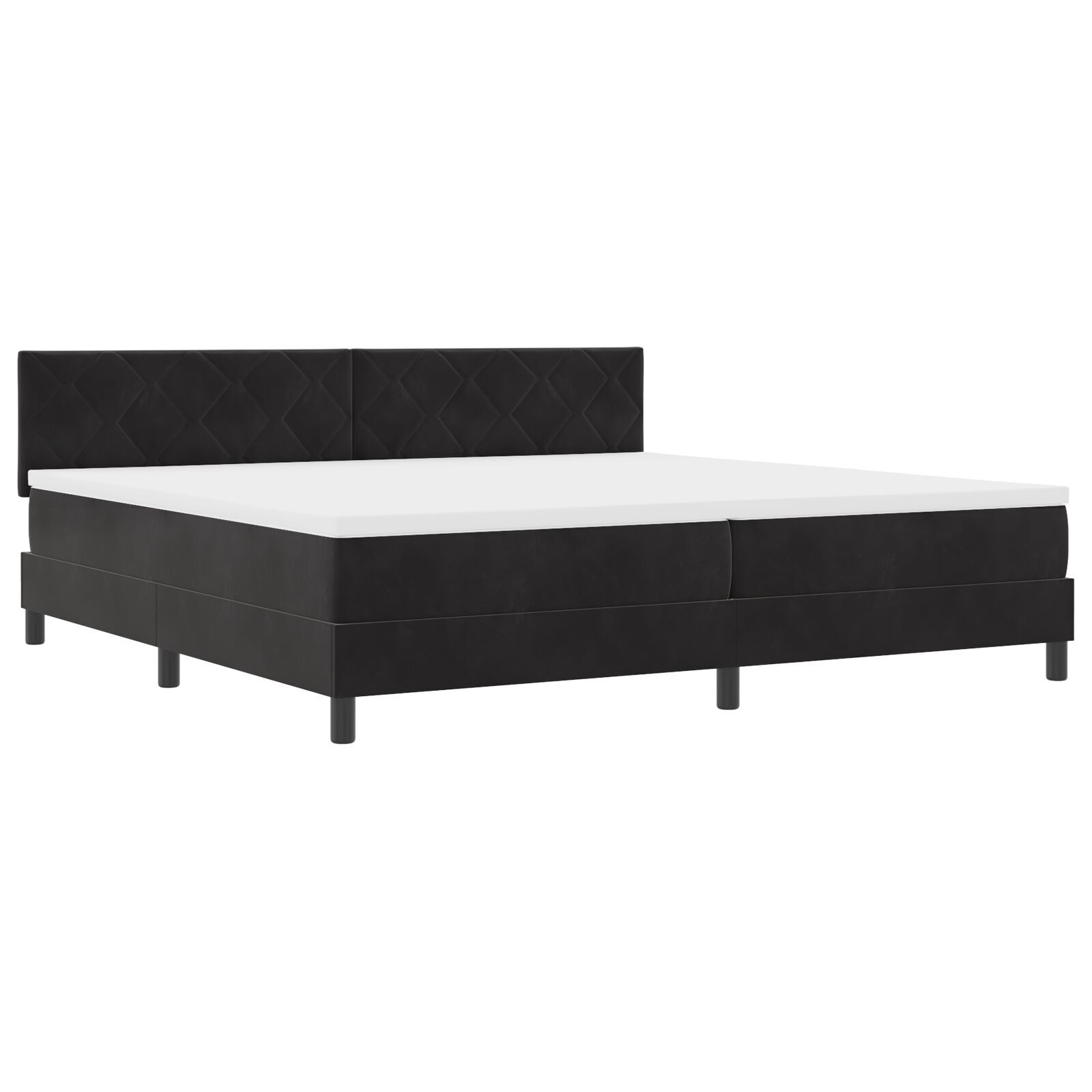 vidaXL Pat cu Arcuri și Saltea cu saltea Negru 200 x 200 cm țesătură vidaXL Pat cu Arcuri și Saltea cu saltea Negru 200 x 200 cm țesătură