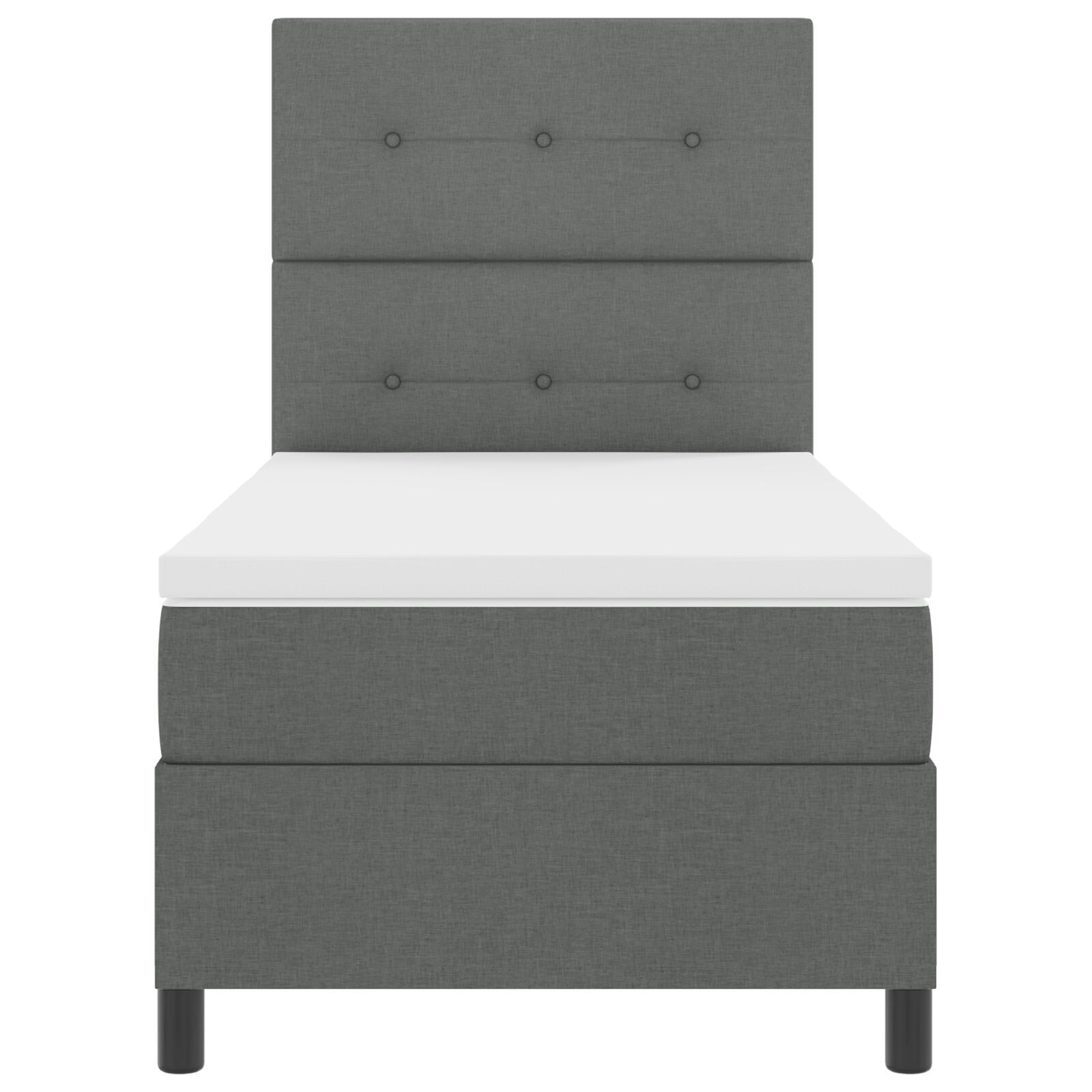 vidaXL Pat cu arcuri cu saltea Gri închis 80 x 200 cm țesătură vidaXL Pat cu arcuri cu saltea Gri închis 80 x 200 cm țesătură