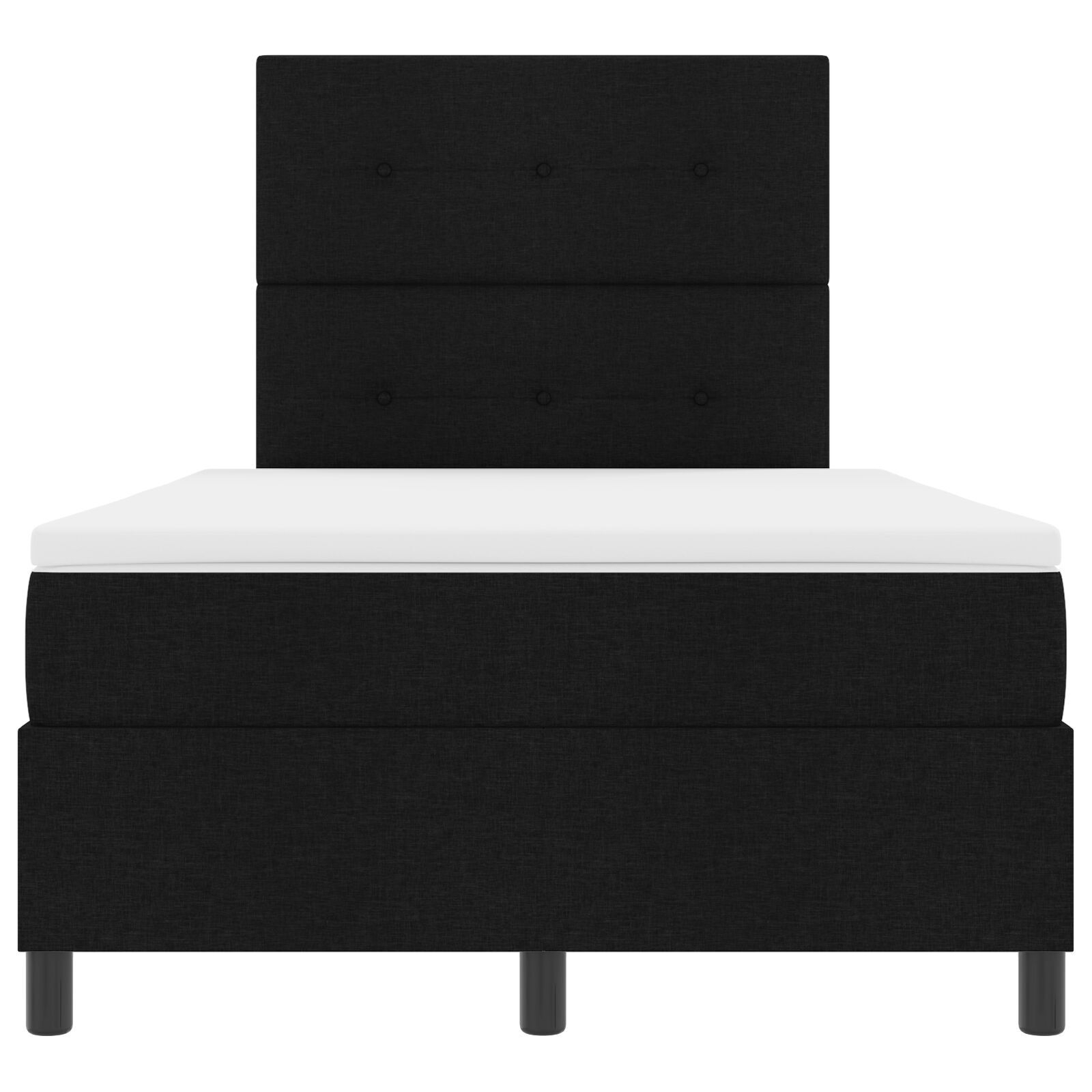 vidaXL Pat cu arcuri cu saltea Negru 120 x 190 cm țesătură vidaXL Pat cu arcuri cu saltea Negru 120 x 190 cm țesătură