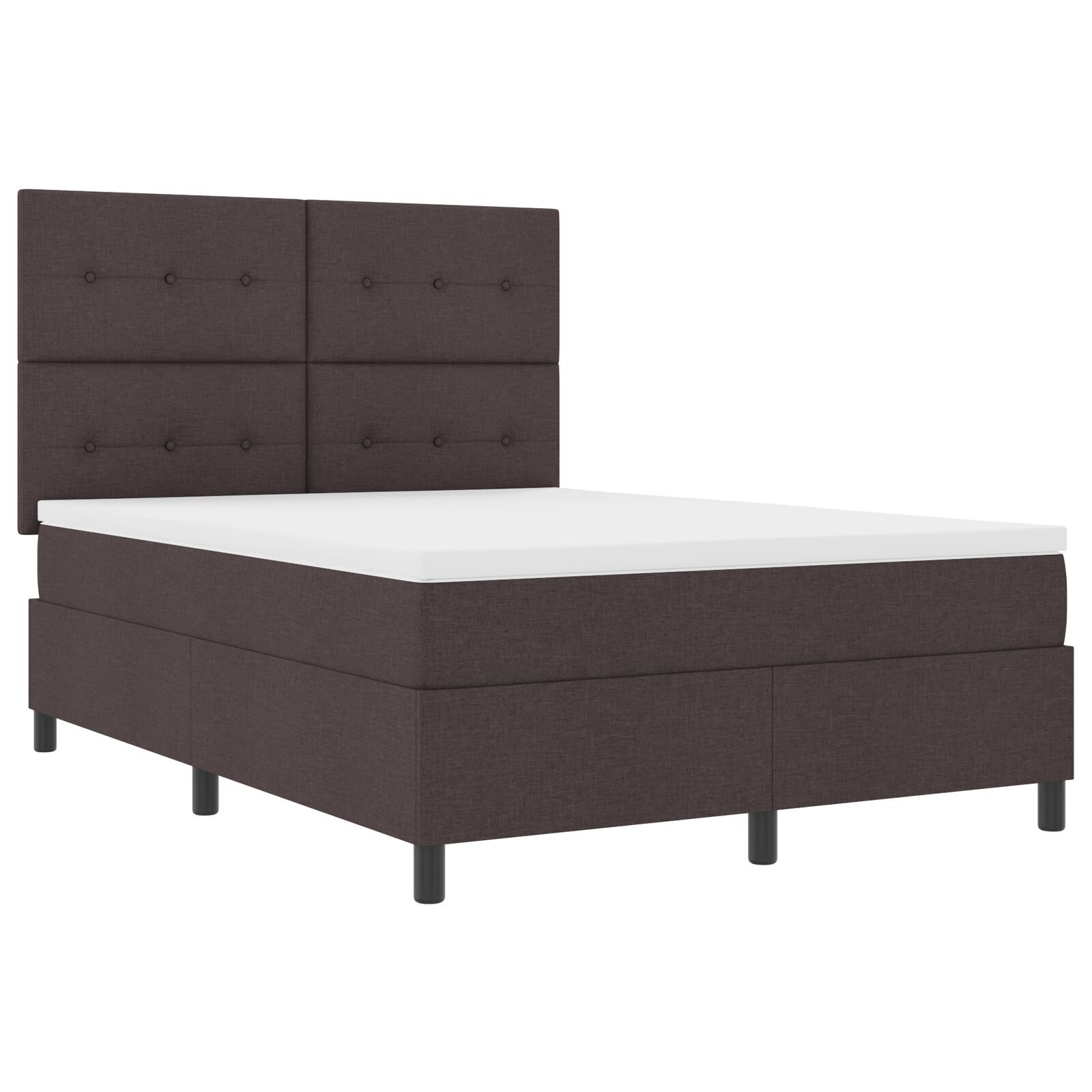vidaXL Somieră cu saltea maro închis 140x190 cm din material
