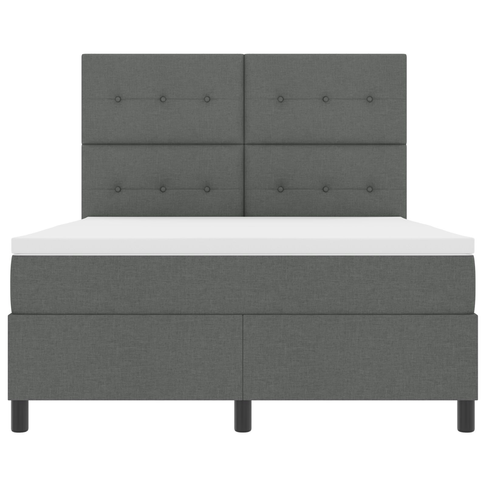 vidaXL Pat cu arcuri cu saltea Gri închis 160 x 200 cm țesătură vidaXL Pat cu arcuri cu saltea Gri închis 160 x 200 cm țesătură