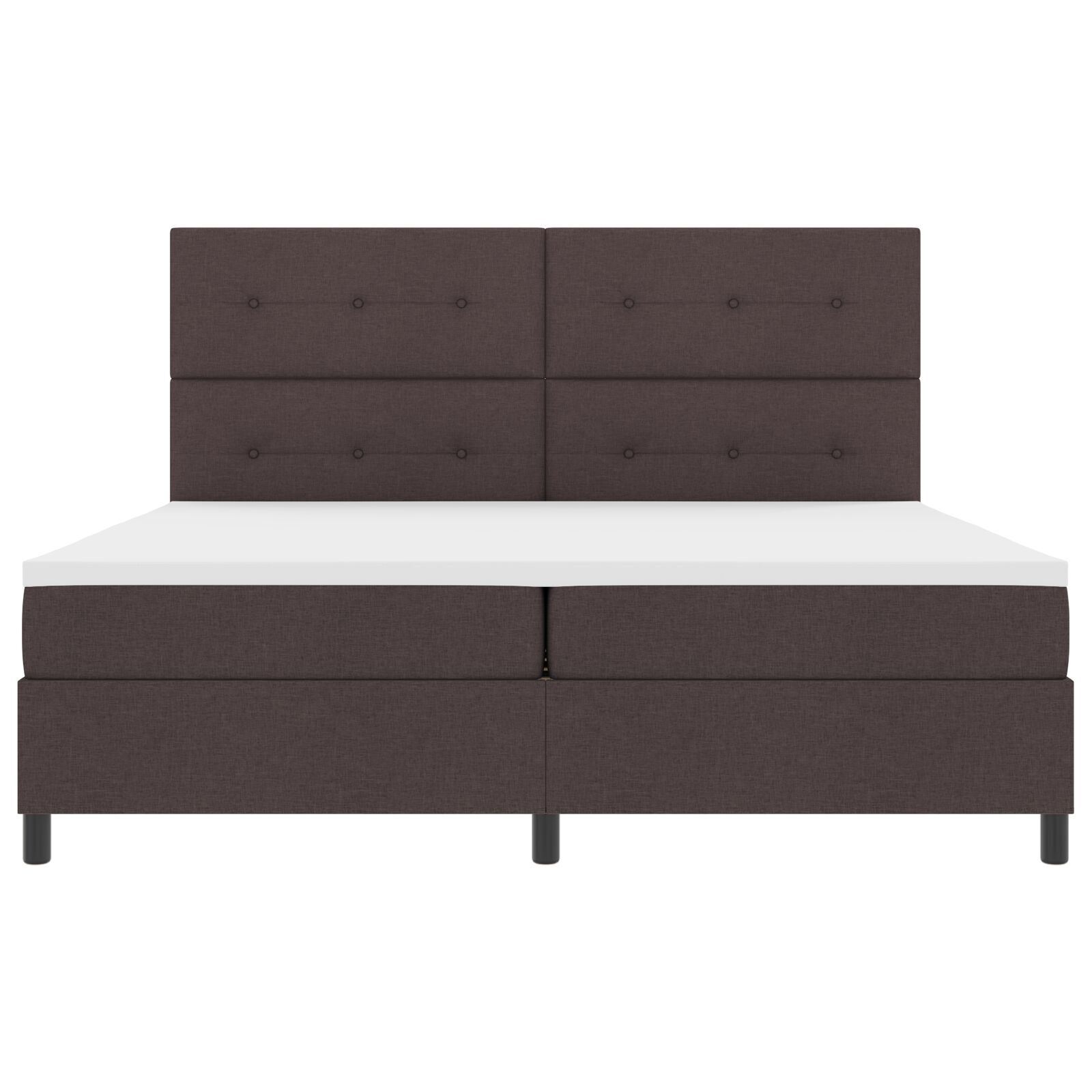 vidaXL Pat cu arcuri cu saltea Maro închis 200 x 200 cm țesătură vidaXL Pat cu arcuri cu saltea Maro închis 200 x 200 cm țesătură