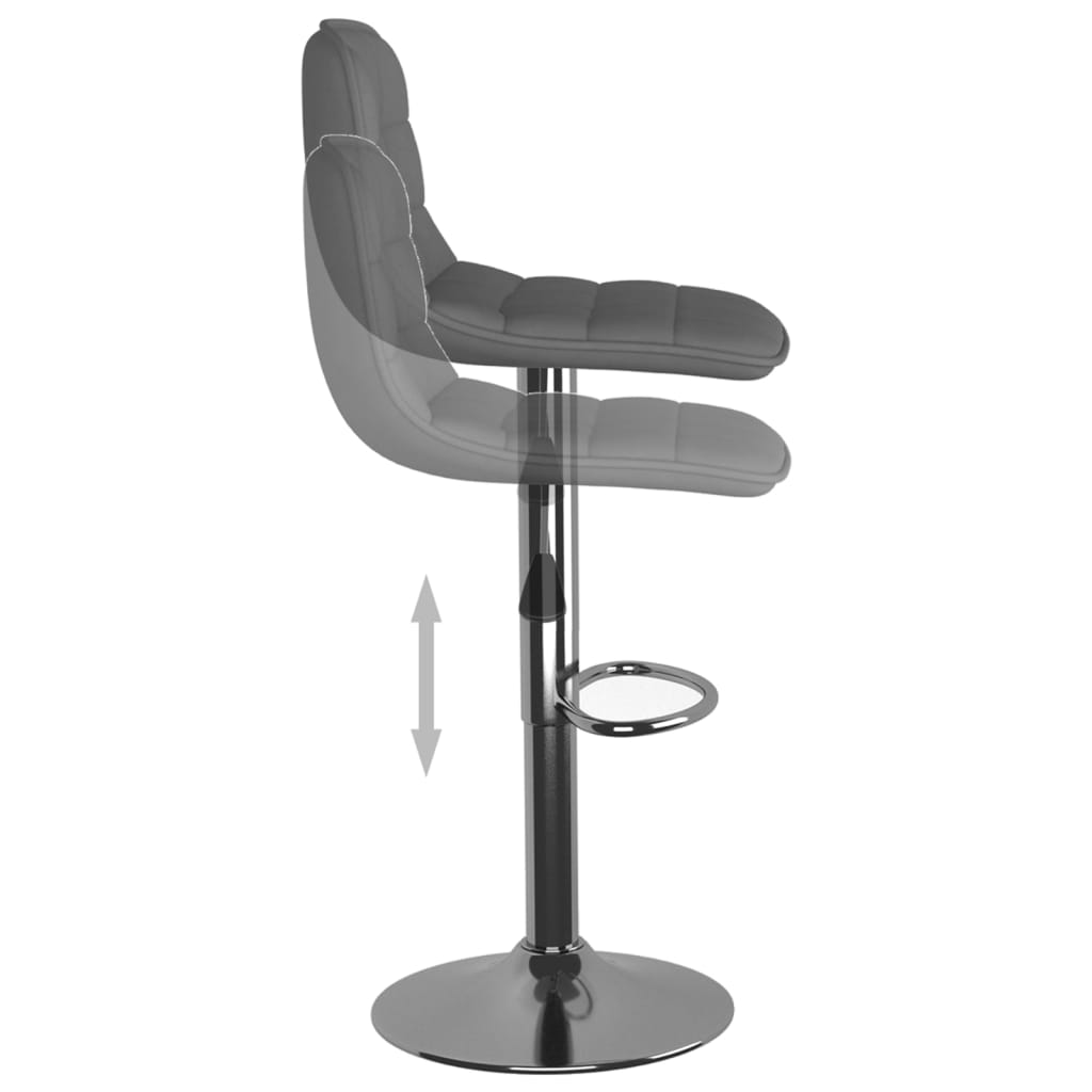 vidaXL Scaune de bar, 2 buc., gri deschis, material textil