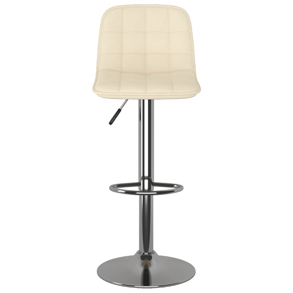 vidaXL Scaune de bar, 2 buc., crem, material textil