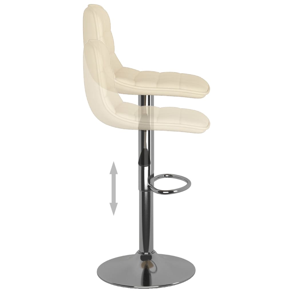 vidaXL Scaune de bar, 2 buc., crem, material textil