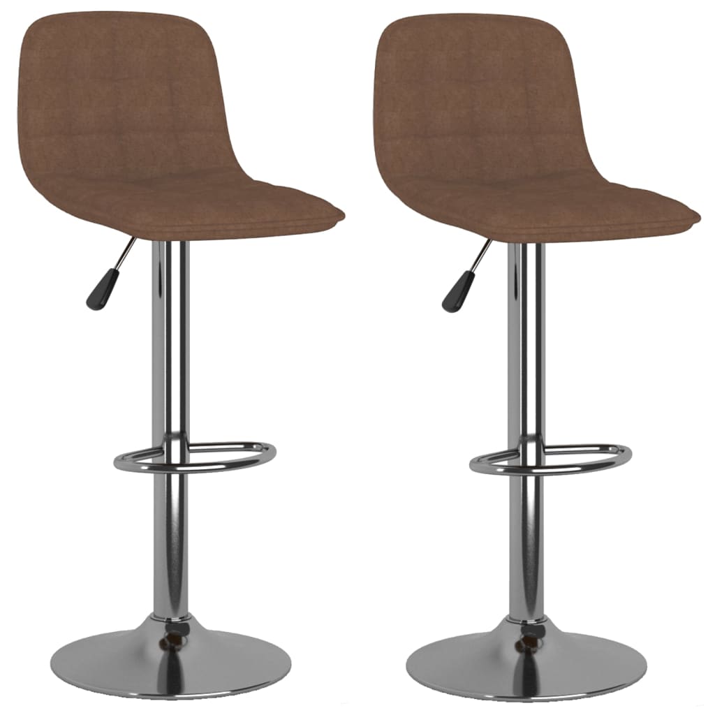 vidaXL Scaune de bar, 2 buc., maro, material textil vidaXL Scaune de bar, 2 buc., maro, material textil
