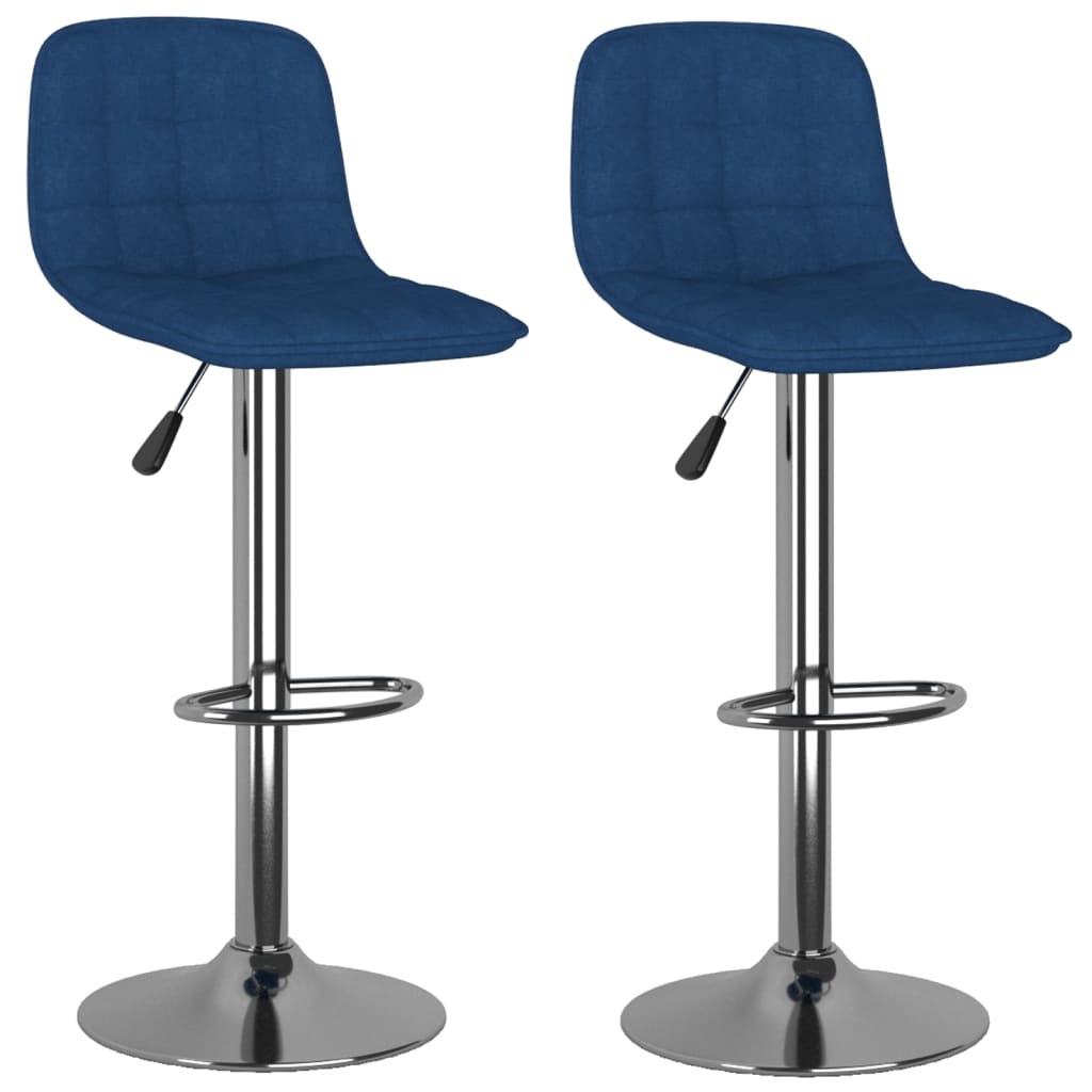 vidaXL Scaune de bar, 2 buc., albastru, material textil vidaXL Scaune de bar, 2 buc., albastru, material textil