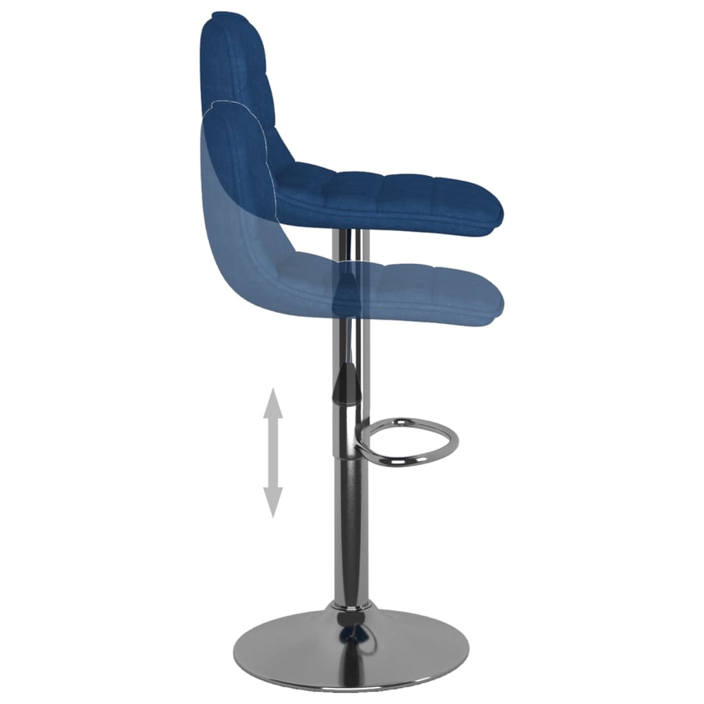 vidaXL Scaune de bar, 2 buc., albastru, material textil vidaXL Scaune de bar, 2 buc., albastru, material textil