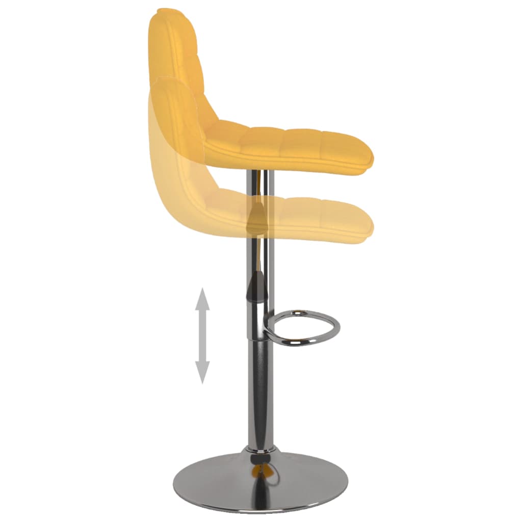 vidaXL Scaune de bar, 2 buc., galben, material textil vidaXL Scaune de bar, 2 buc., galben, material textil