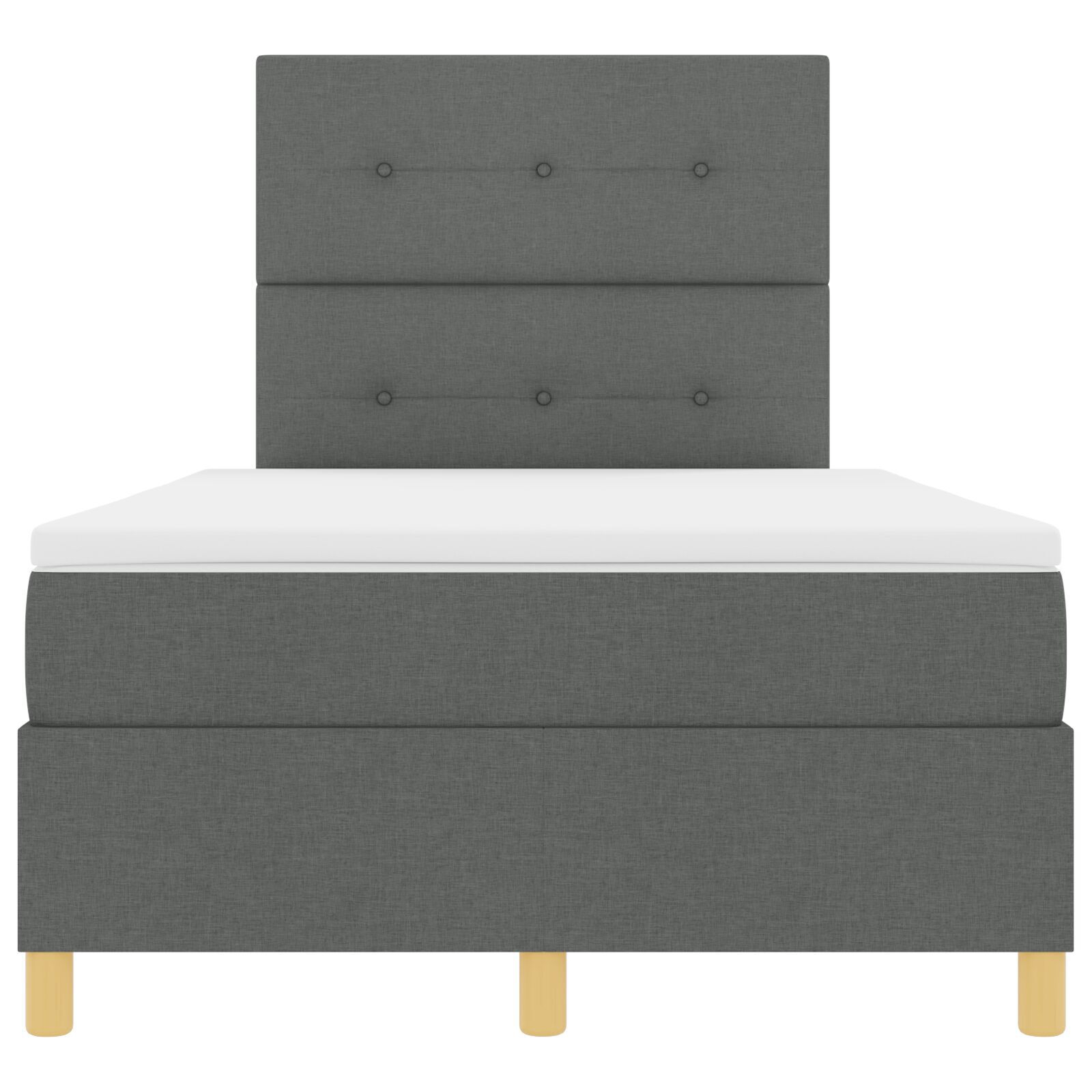 vidaXL Pat cu arcuri cu saltea Gri închis 120 x 190 cm țesătură vidaXL Pat cu arcuri cu saltea Gri închis 120 x 190 cm țesătură