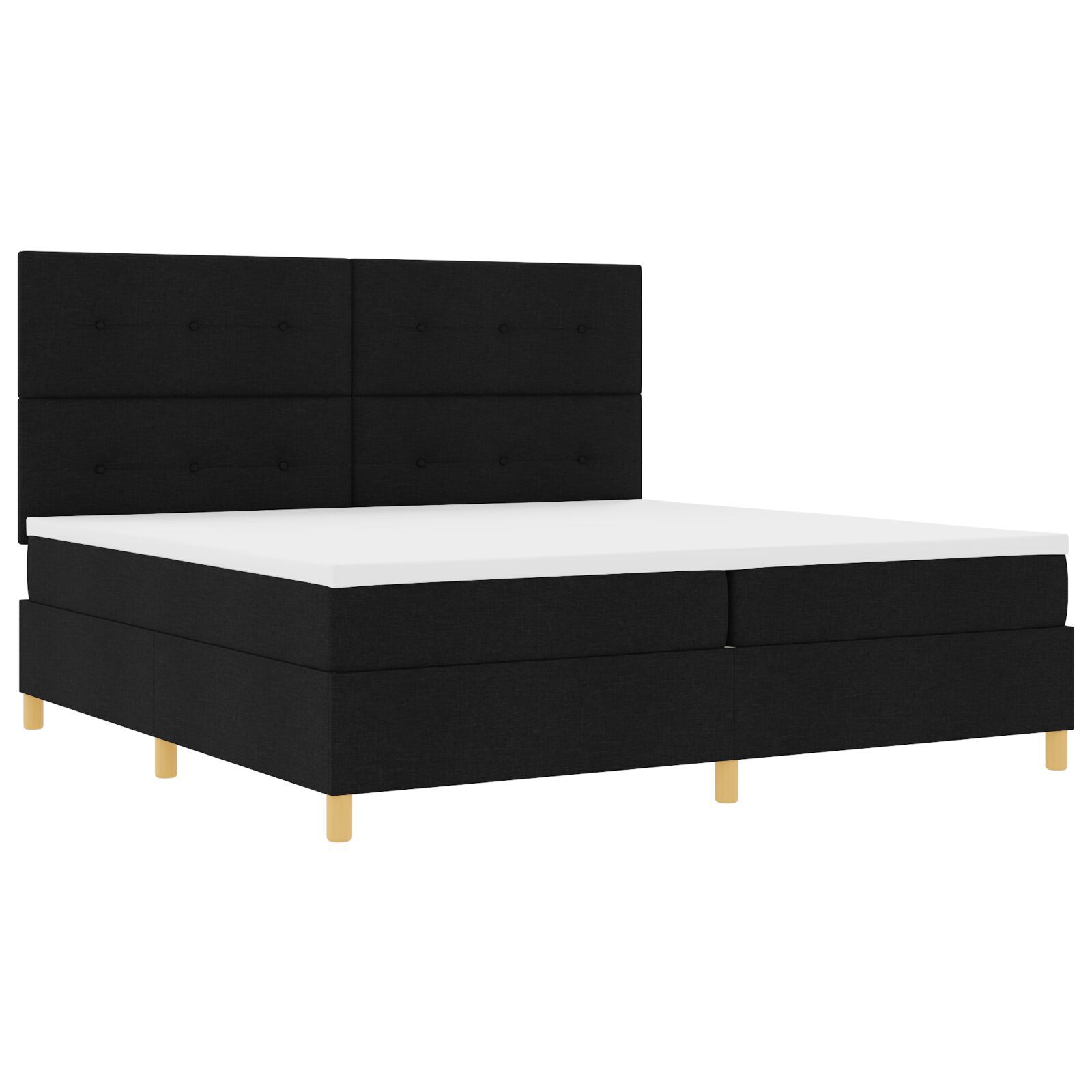 vidaXL Pat cu arcuri cu saltea Negru 200 x 200 cm țesătură vidaXL Pat cu arcuri cu saltea Negru 200 x 200 cm țesătură