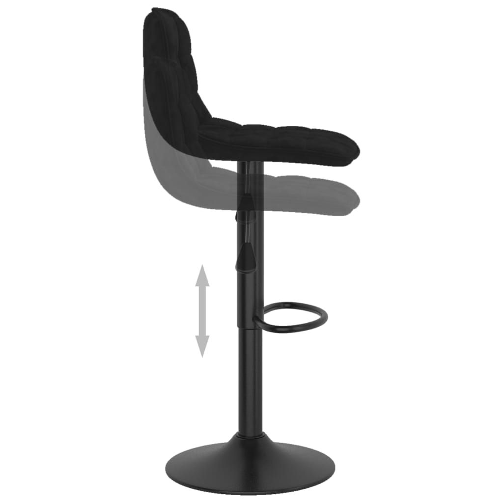 vidaXL Scaun de bar, negru, catifea vidaXL Scaun de bar, negru, catifea