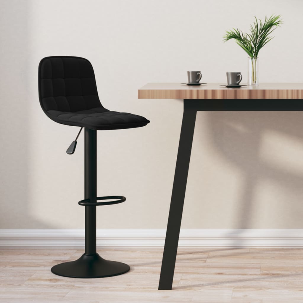 vidaXL Scaun de bar, negru, catifea vidaXL Scaun de bar, negru, catifea