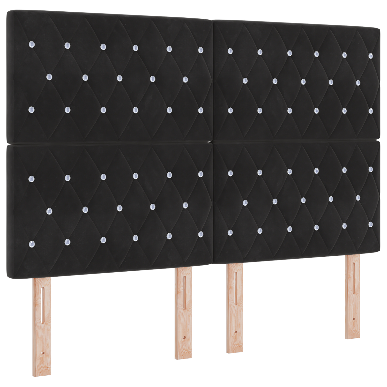Pat cu saltea vidaXL, Negru, 160x200 cm, Catifea