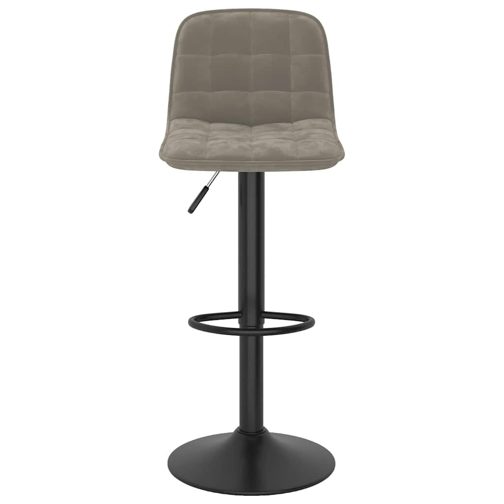 vidaXL Scaun de bar, gri deschis, catifea vidaXL Scaun de bar, gri deschis, catifea