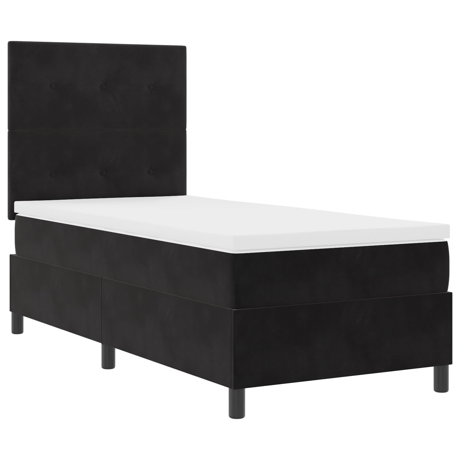 Pat cu saltea Box Spring vidaXL Negru 90x200 cm Catifea Pat cu saltea Box Spring vidaXL Negru 90x200 cm Catifea