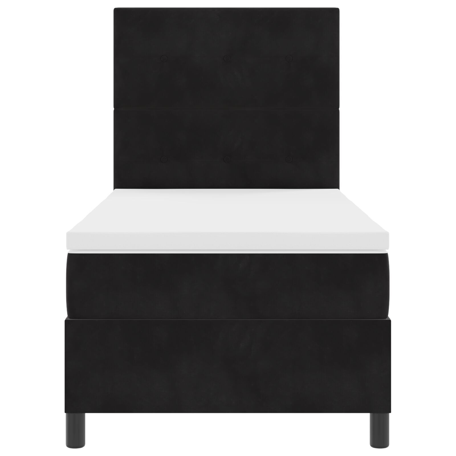 Pat cu saltea Box Spring vidaXL Negru 90x200 cm Catifea Pat cu saltea Box Spring vidaXL Negru 90x200 cm Catifea