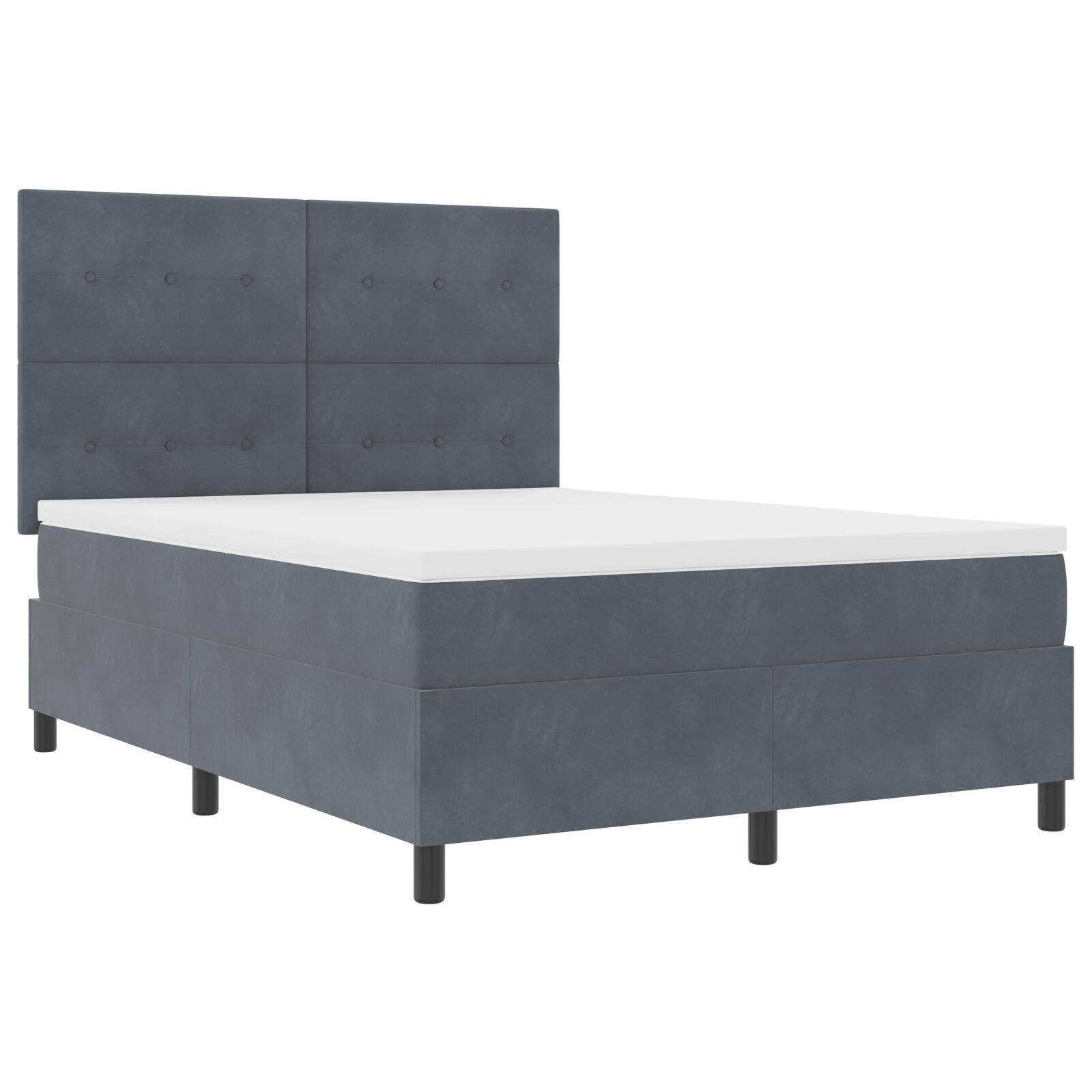vidaXL Pat cu arcuri cu saltea Gri închis 160 x 200 cm Catifea vidaXL Pat cu arcuri cu saltea Gri închis 160 x 200 cm Catifea