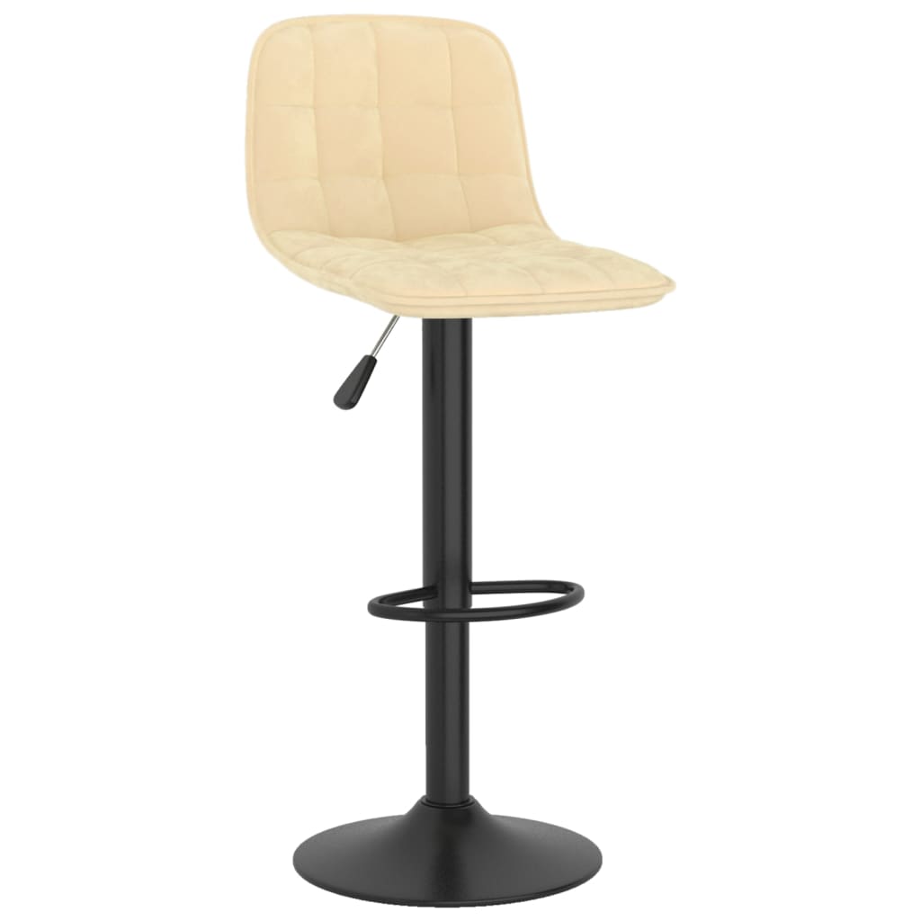 vidaXL Scaune de bar, 2 buc., crem, catifea vidaXL Scaune de bar, 2 buc., crem, catifea