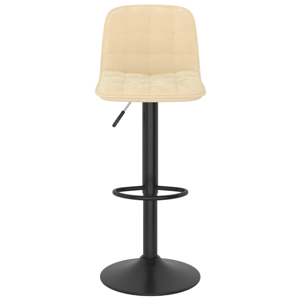 vidaXL Scaune de bar, 2 buc., crem, catifea vidaXL Scaune de bar, 2 buc., crem, catifea