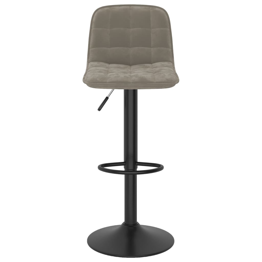 vidaXL Scaune de bar, 2 buc., gri deschis, catifea vidaXL Scaune de bar, 2 buc., gri deschis, catifea
