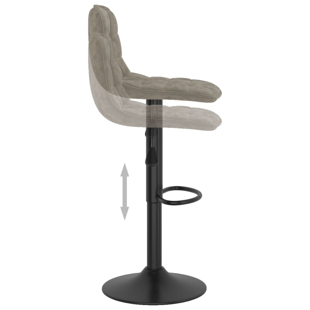 vidaXL Scaune de bar, 2 buc., gri deschis, catifea vidaXL Scaune de bar, 2 buc., gri deschis, catifea