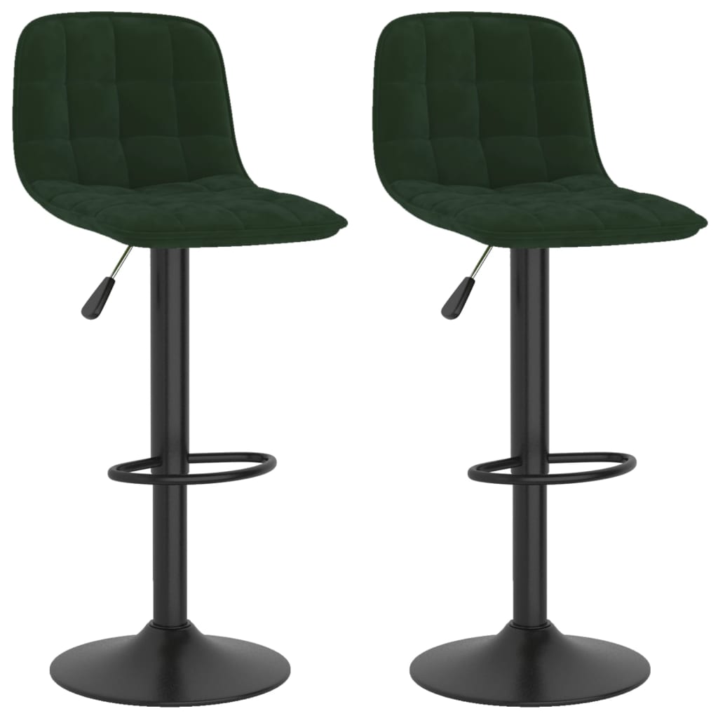 vidaXL Scaune de bar, 2 buc., verde închis, catifea vidaXL Scaune de bar, 2 buc., verde închis, catifea