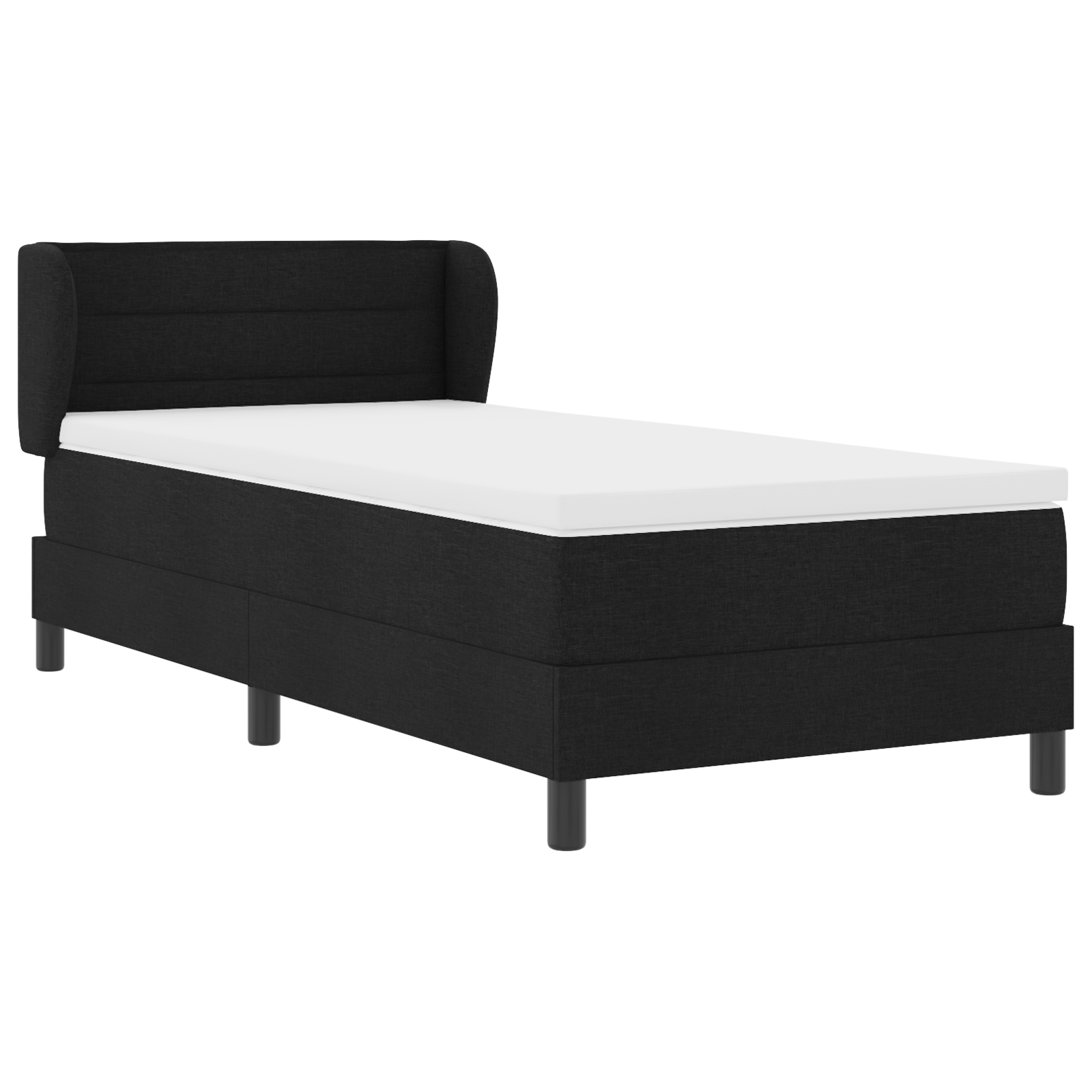 Pat Box Spring vidaXL cu saltea Negru 90x200 cm Fabric Pat Box Spring vidaXL cu saltea Negru 90x200 cm Fabric