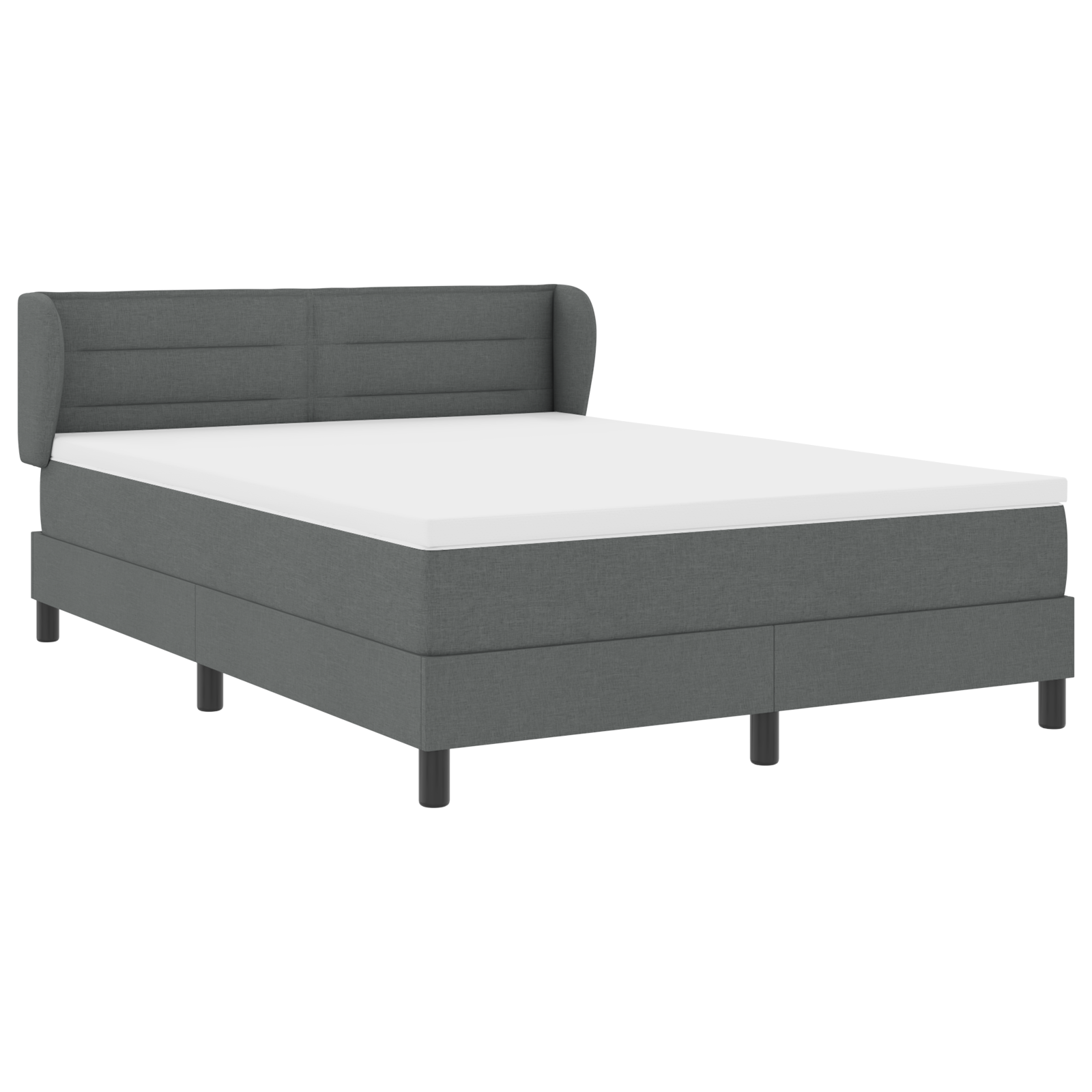 Pat cu arcuri vidaXL cu saltea gri închis 160x200 cm țesătură Pat cu arcuri vidaXL cu saltea gri închis 160x200 cm țesătură