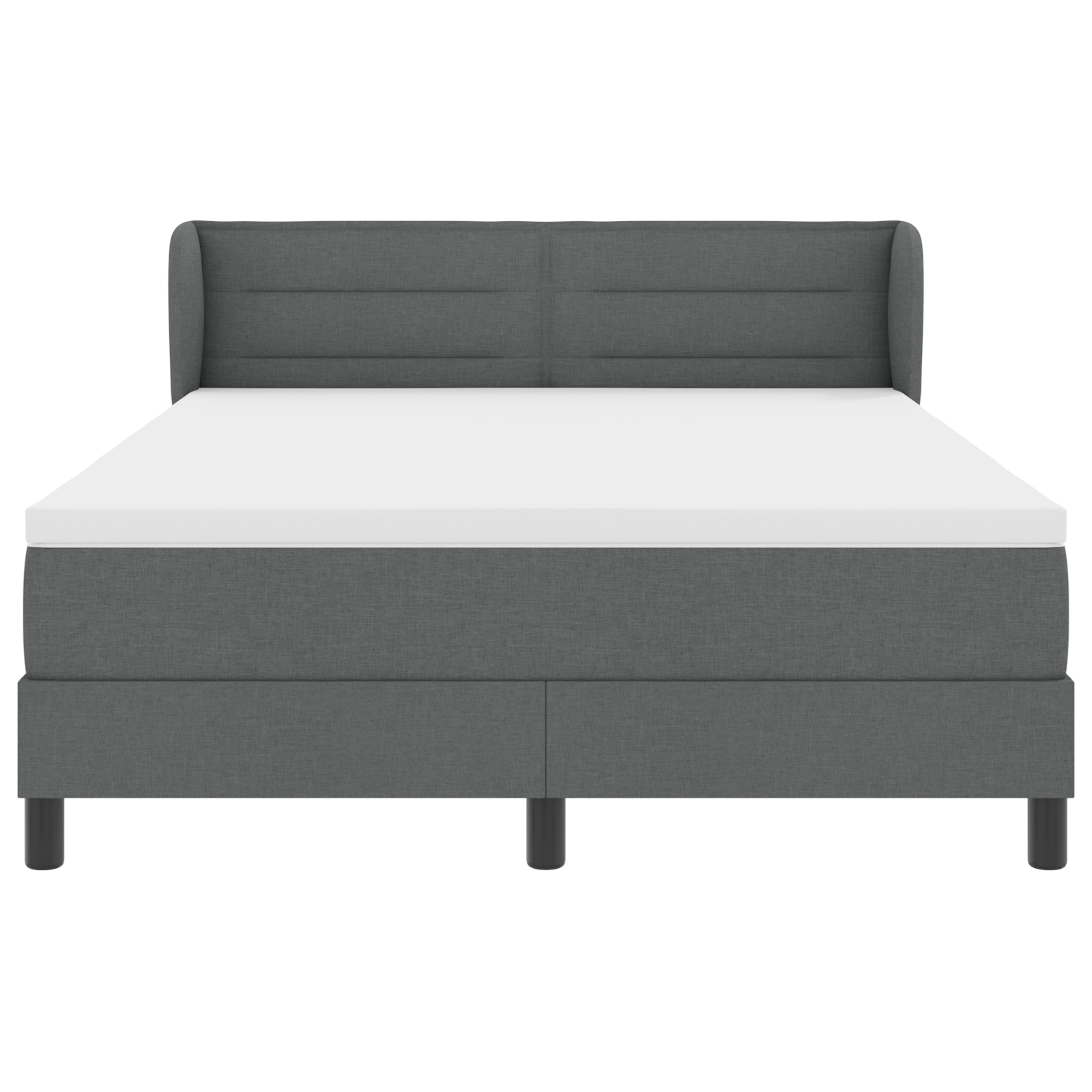 Pat cu arcuri vidaXL cu saltea gri închis 160x200 cm țesătură Pat cu arcuri vidaXL cu saltea gri închis 160x200 cm țesătură