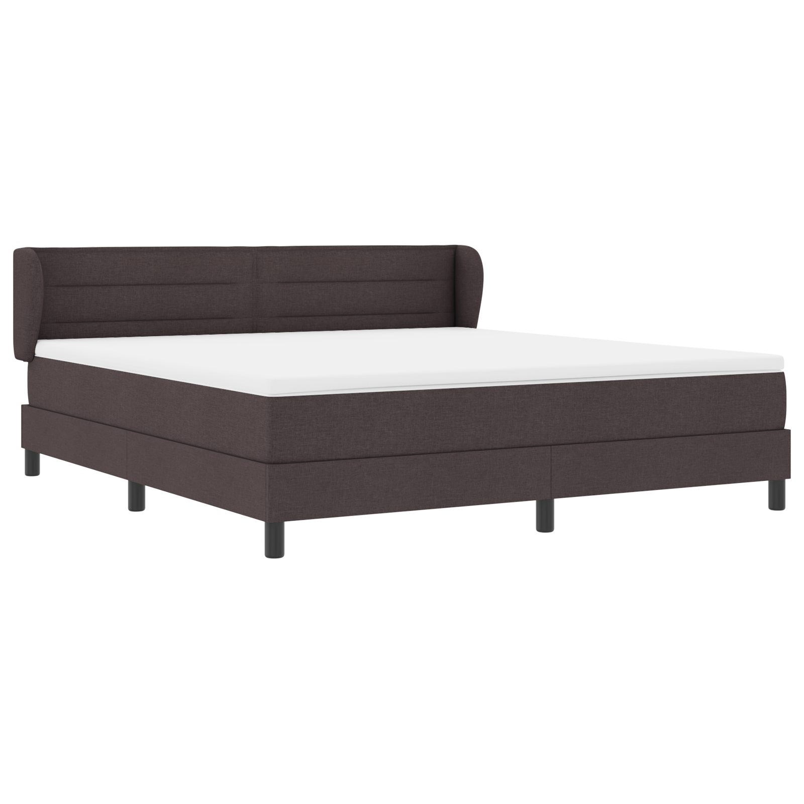 Pat Box Spring vidaXL cu Saltea Maro Închis 180x200 cm Material Pat Box Spring vidaXL cu Saltea Maro Închis 180x200 cm Material