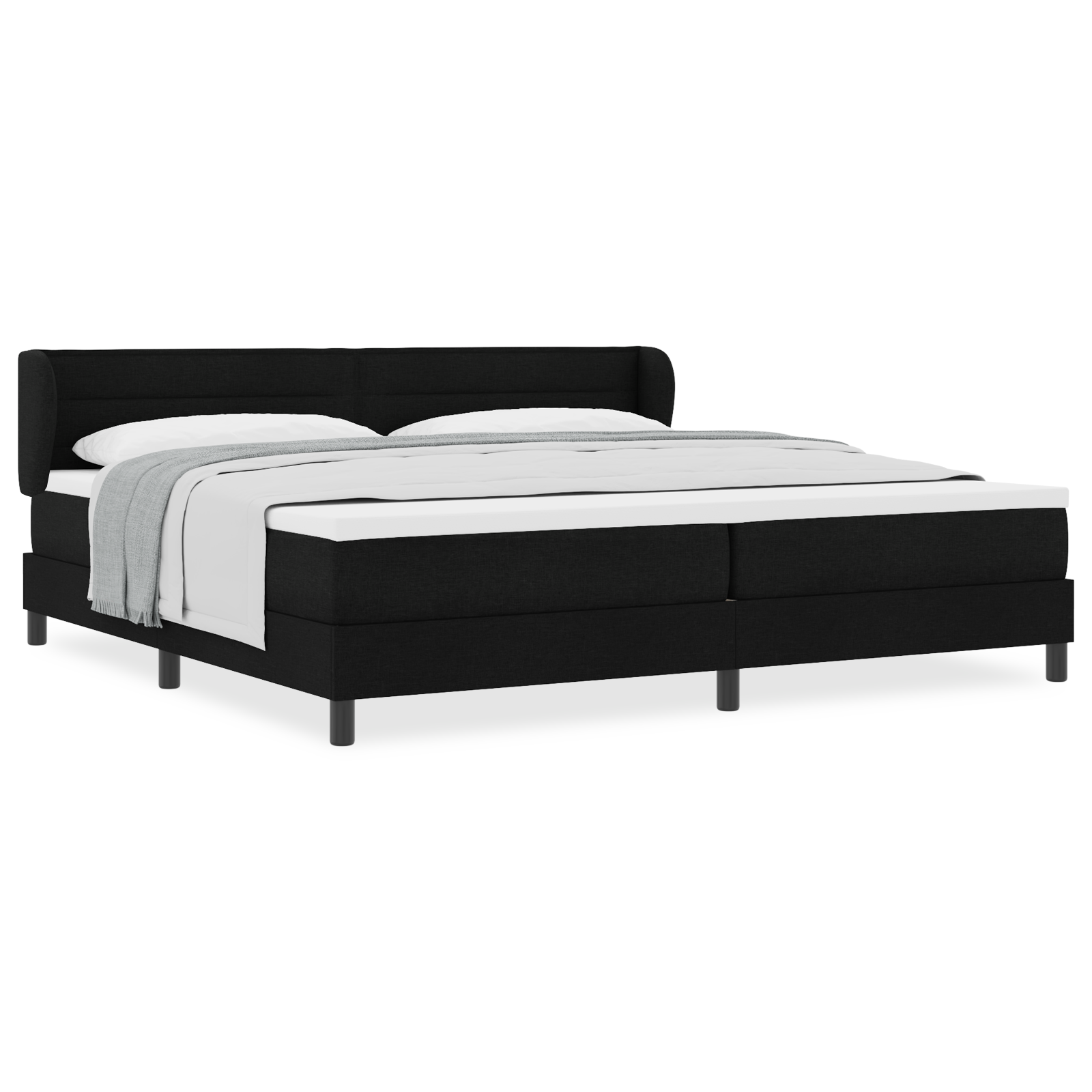 vidaXL Cadru cu arcuri și saltea neagră 200x200 cm țesătură