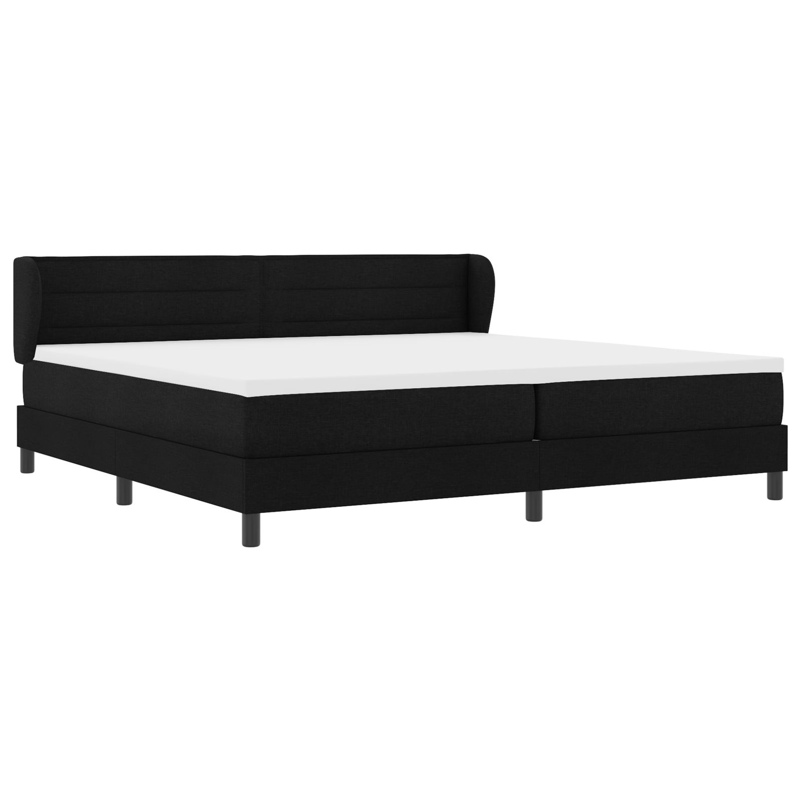 vidaXL Cadru cu arcuri și saltea neagră 200x200 cm țesătură