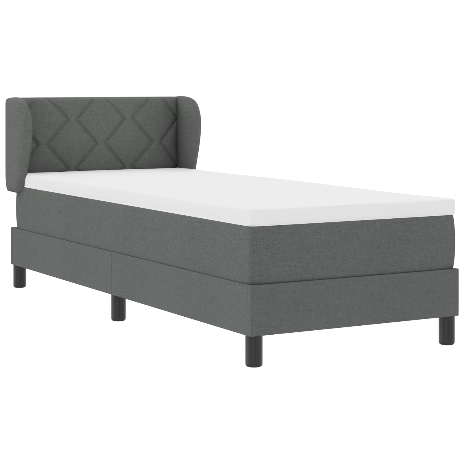Pat cu saltea Box Spring vidaXL Gri închis 80x200 cm Textil Pat cu saltea Box Spring vidaXL Gri închis 80x200 cm Textil
