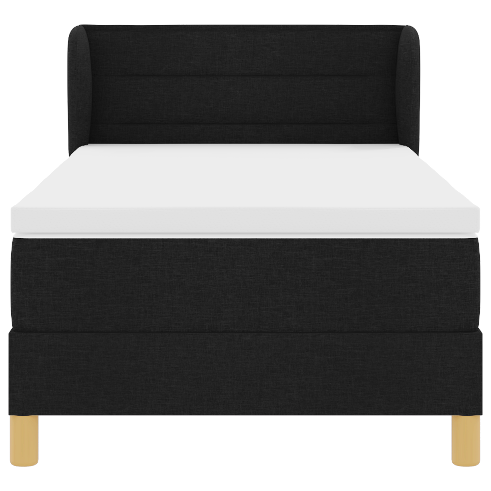Pat cu arcuri și saltea vidaXL Negru 90x200 cm Textil Pat cu arcuri și saltea vidaXL Negru 90x200 cm Textil