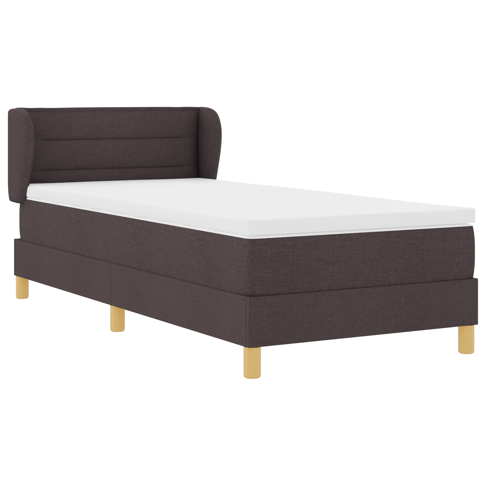 Pat cu arcuri box și saltea vidaXL Maro închis 100x200 cm din material textil Pat cu arcuri box și saltea vidaXL Maro închis 100x200 cm din material textil