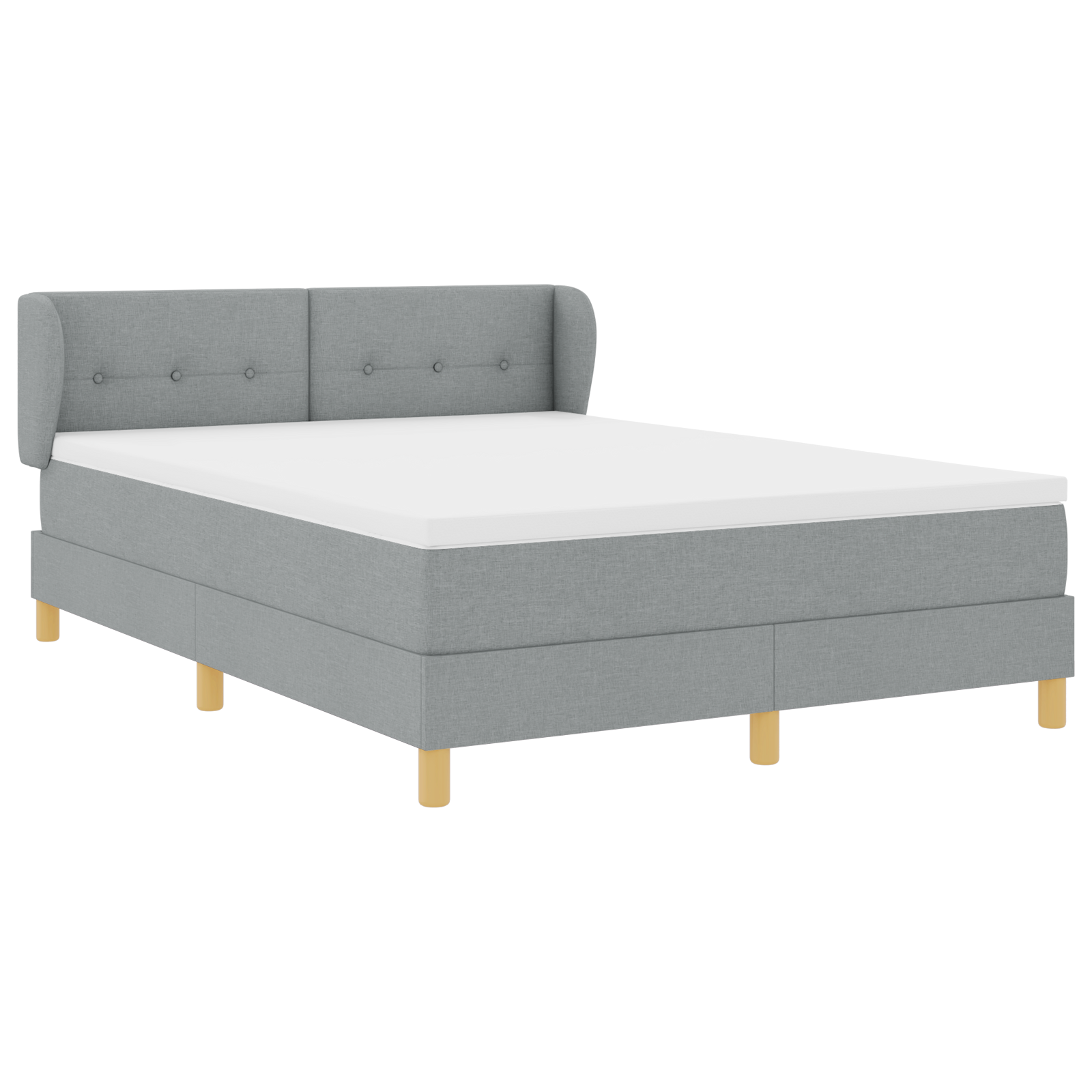 vidaXL Pat cu arcuri și saltea crem 90x200 cm Gri deschis 160 x 200 cm vidaXL Pat cu arcuri și saltea crem 90x200 cm Gri deschis 160 x 200 cm