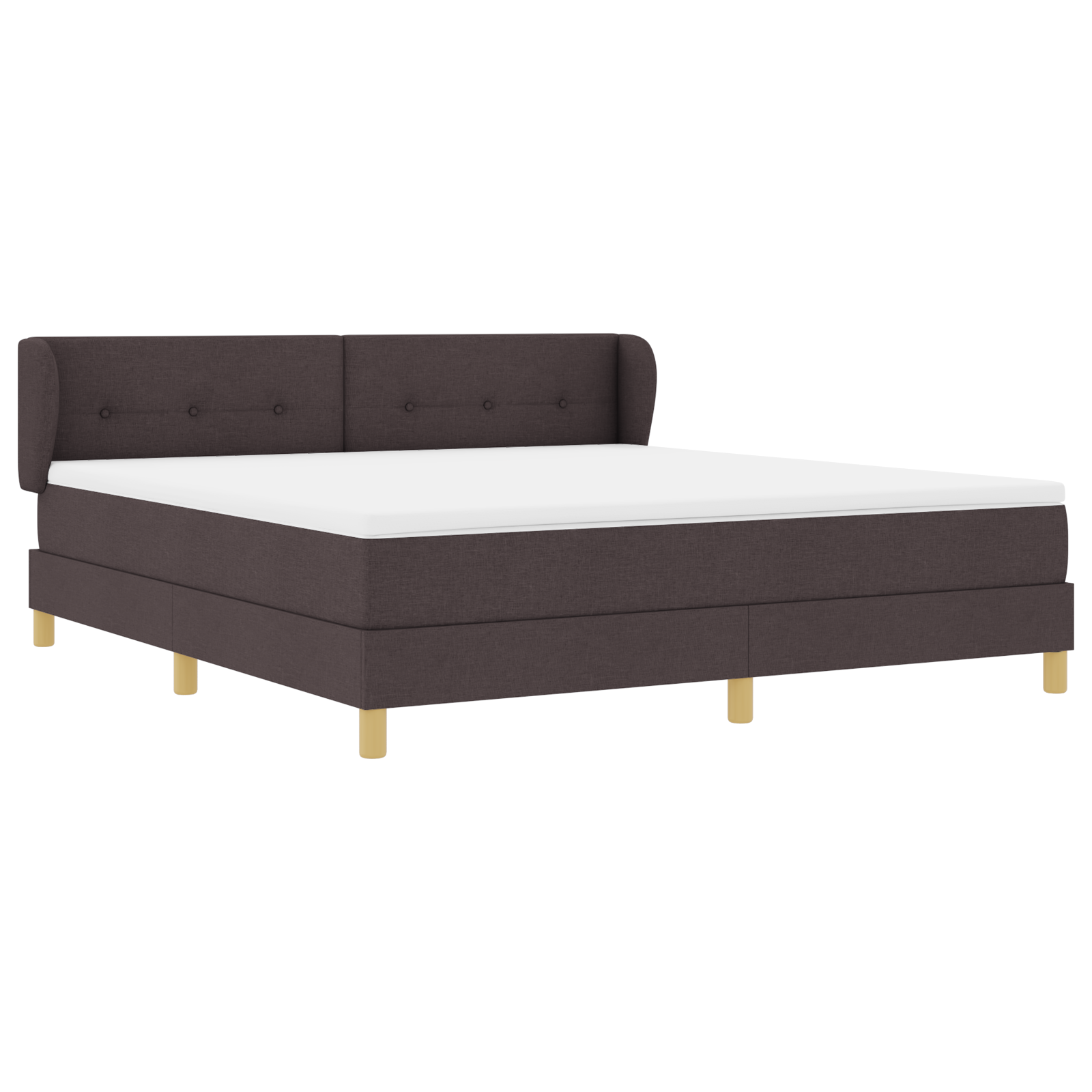 vidaXL Pat cu arcuri și saltea crem 90x200 cm Maro închis 180 x 200 cm
