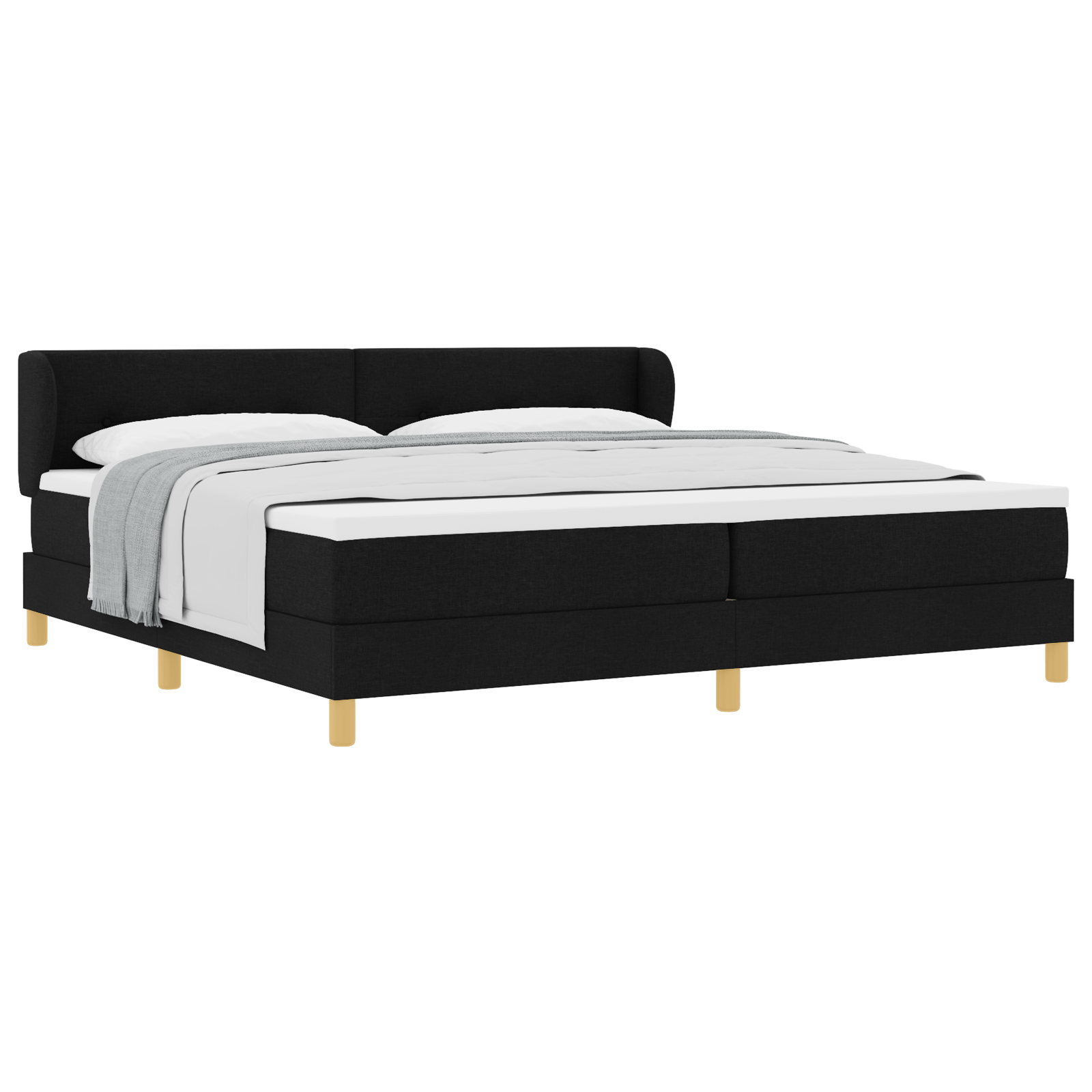 vidaXL Pat cu arcuri și saltea crem 90x200 cm Negru 200 x 200 cm vidaXL Pat cu arcuri și saltea crem 90x200 cm Negru 200 x 200 cm