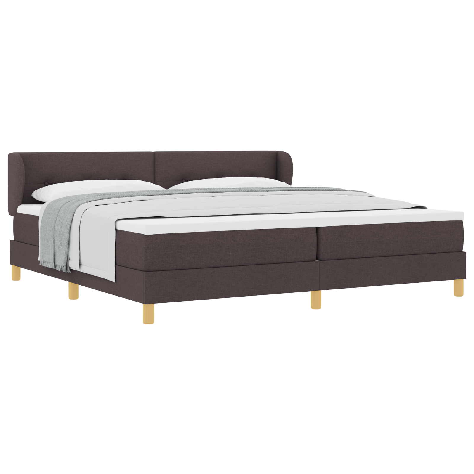 vidaXL Pat cu arcuri și saltea crem 90x200 cm Maro închis 200 x 200 cm vidaXL Pat cu arcuri și saltea crem 90x200 cm Maro închis 200 x 200 cm