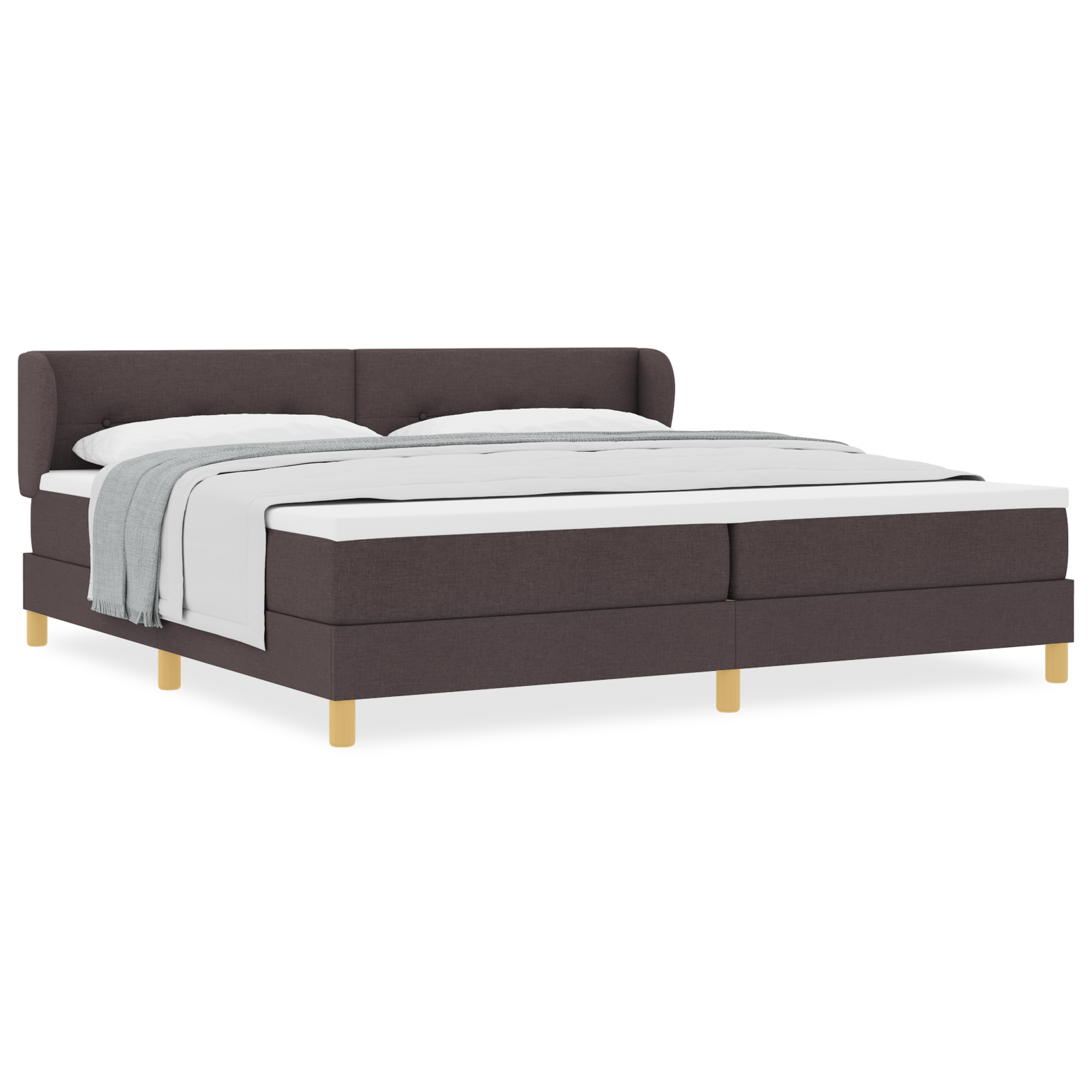 vidaXL Pat cu arcuri și saltea crem 90x200 cm Maro închis 200 x 200 cm vidaXL Pat cu arcuri și saltea crem 90x200 cm Maro închis 200 x 200 cm