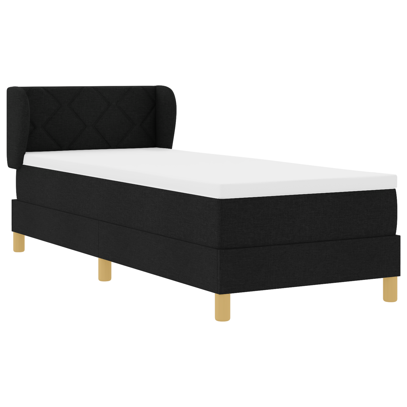 vidaXL Pat cu arcuri și saltea crem 90x200 cm Negru 80 x 200 cm vidaXL Pat cu arcuri și saltea crem 90x200 cm Negru 80 x 200 cm