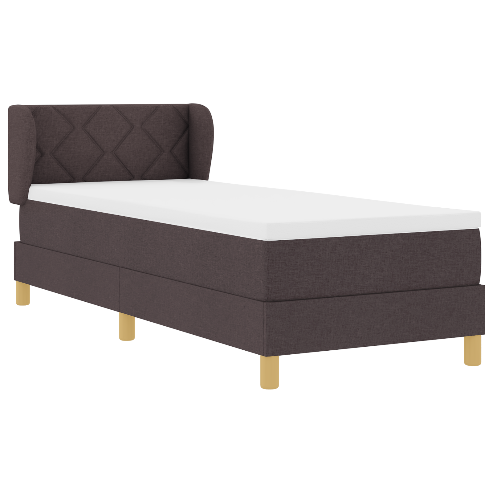 vidaXL Pat cu arcuri și saltea crem 90x200 cm Maro închis 80 x 200 cm vidaXL Pat cu arcuri și saltea crem 90x200 cm Maro închis 80 x 200 cm