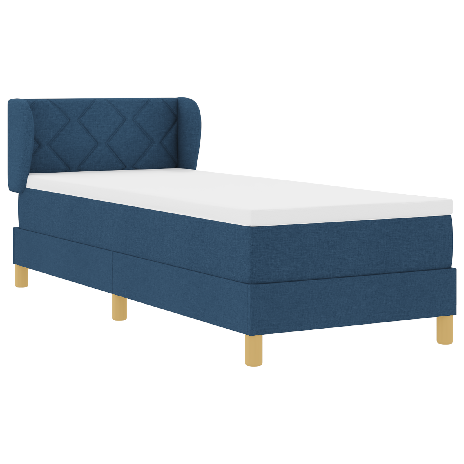 vidaXL Pat cu arcuri și saltea crem 90x200 cm albastru 80 x 200 cm vidaXL Pat cu arcuri și saltea crem 90x200 cm albastru 80 x 200 cm