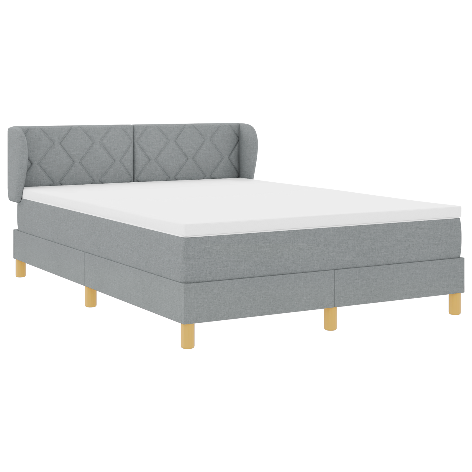 vidaXL Pat cu arcuri și saltea crem 90x200 cm Gri deschis 140 x 200 cm vidaXL Pat cu arcuri și saltea crem 90x200 cm Gri deschis 140 x 200 cm