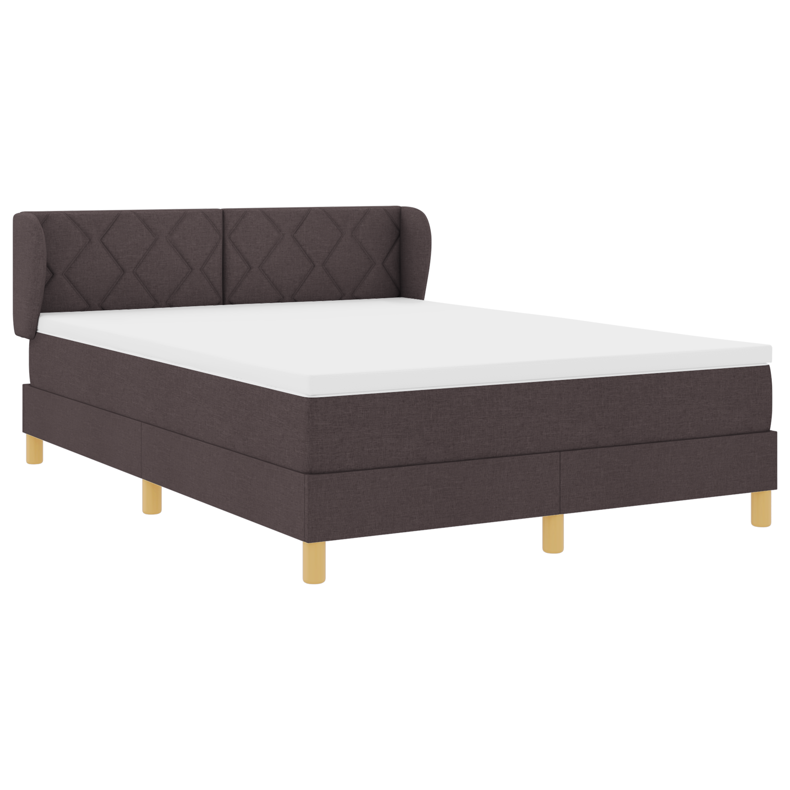 vidaXL Pat cu arcuri și saltea crem 90x200 cm Maro închis 160 x 200 cm vidaXL Pat cu arcuri și saltea crem 90x200 cm Maro închis 160 x 200 cm