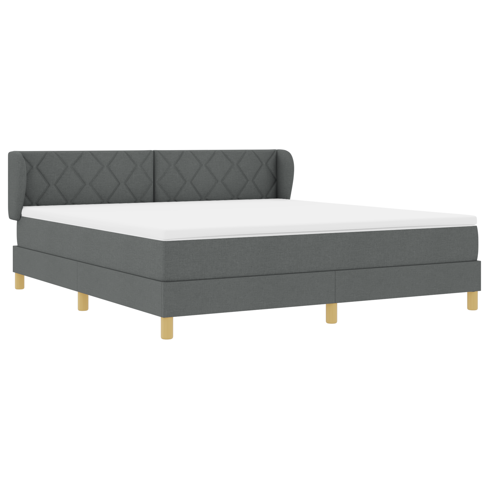 vidaXL Pat cu arcuri și saltea crem 90x200 cm Gri închis 180 x 200 cm vidaXL Pat cu arcuri și saltea crem 90x200 cm Gri închis 180 x 200 cm