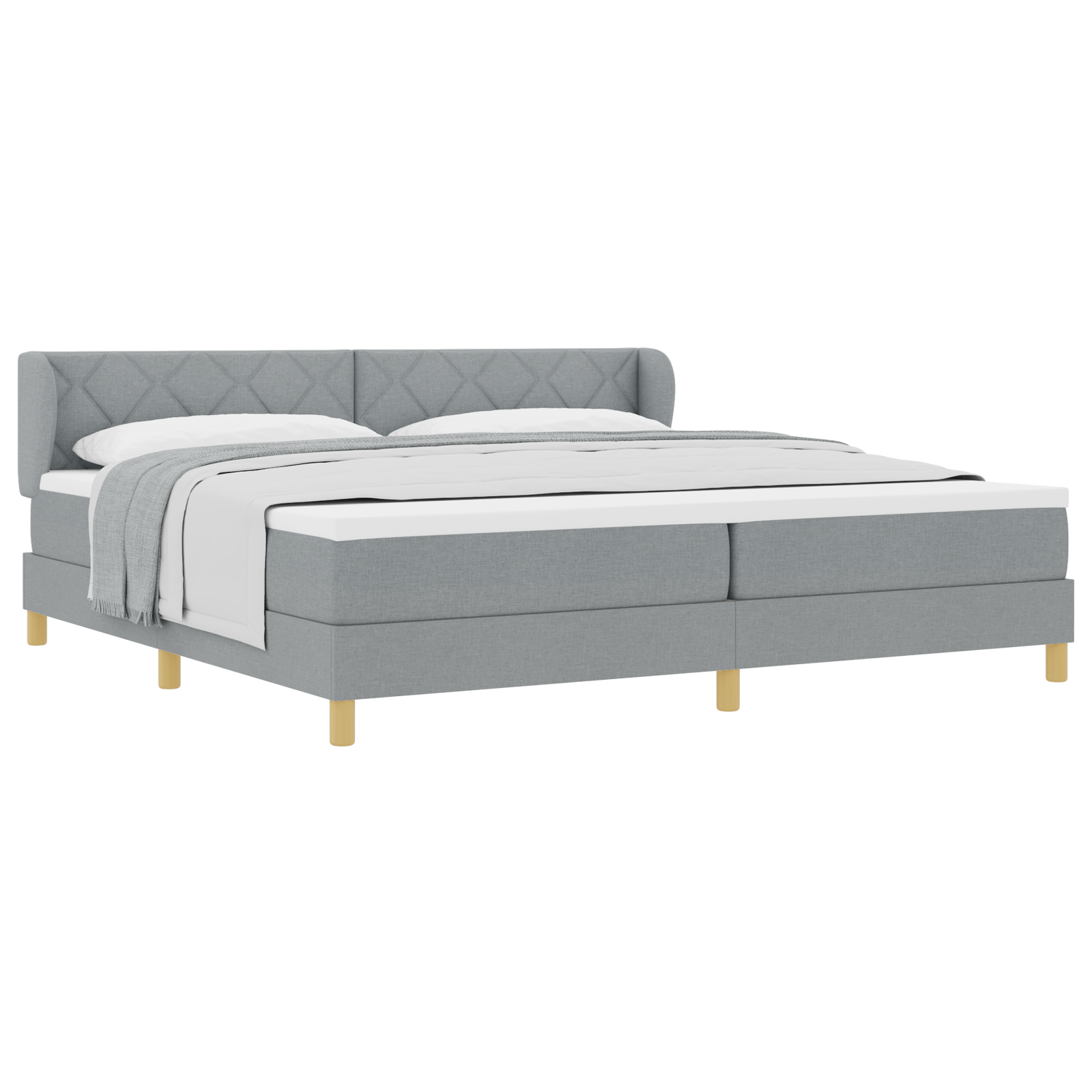 vidaXL Pat cu arcuri și saltea crem 90x200 cm Gri deschis 200 x 200 cm vidaXL Pat cu arcuri și saltea crem 90x200 cm Gri deschis 200 x 200 cm
