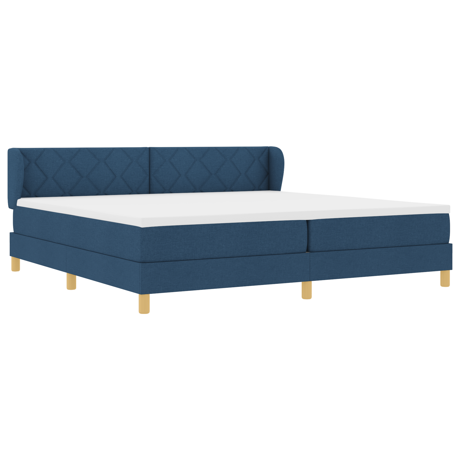 vidaXL Pat cu arcuri și saltea crem 90x200 cm albastru 200 x 200 cm vidaXL Pat cu arcuri și saltea crem 90x200 cm albastru 200 x 200 cm